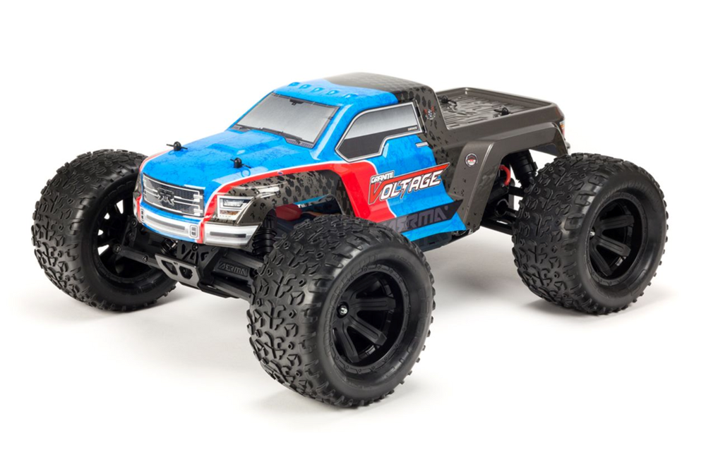 ARRMA ARA102727IT2 Granite Voltage 2WD Mega 1/10 MT RTR Blue/Black Includes Metal Gear Savox Servo NiMh Battery & Charger (8347879276781)