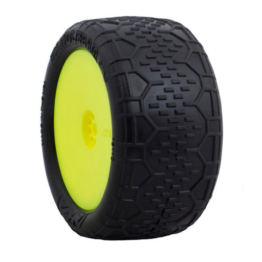 AKA AKA13110SRY 1/10 Buggy Handlebar Ltd Rear (Soft) Hexlite Wheel Pre-Mounted Yellow - Hobby City NZ (8319047303405)