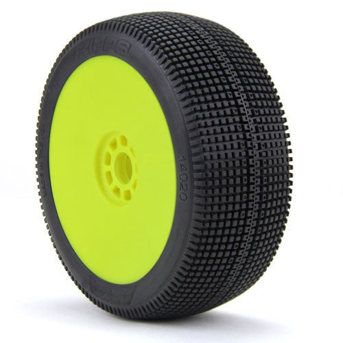 AKA AKA14020SRY 1/8 Buggy Zipps Soft Evo Wheel Pre-Mounted Yellow (8319054020845)