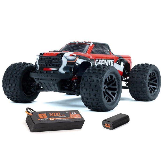 ARRMA ARA2102T2 1/18 Granite Grom Mega 380 Brushed 4X4 Monster Truck RTR Red (8319058378989)