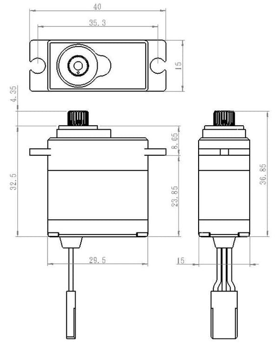 Savox SW-1250MG Mini Waterproof Premium Digital Servo 8kg/0.10 @6.0V 36g ideal for Traxxas 1/16 Scale (8319185191149)