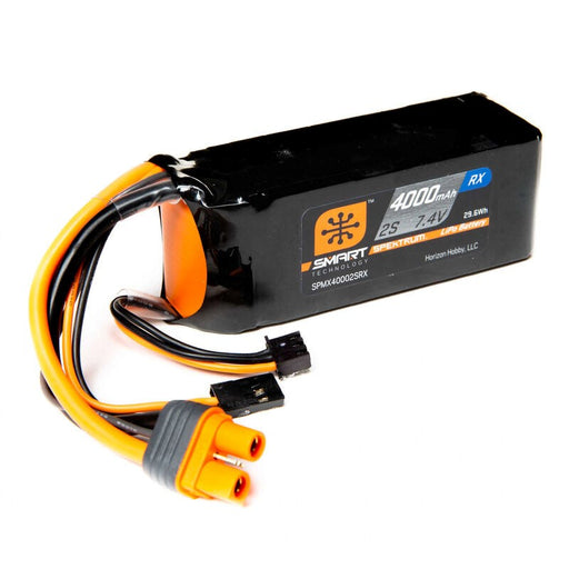 Spektrum SPMX40002SRX 4000mAh 2S 7.4V Smart LiPo Receiver Battery; IC3 - Hobby City NZ
