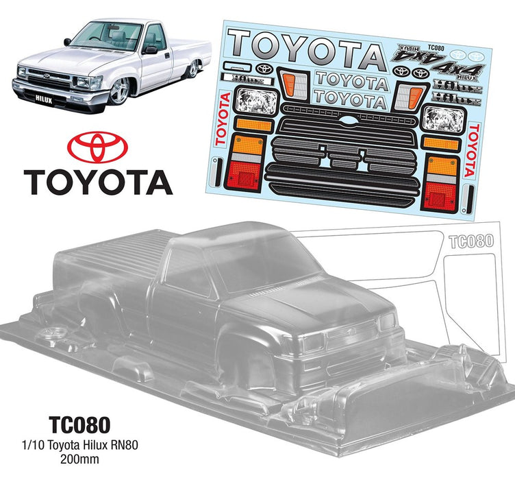 Team C TC080 1/10 1995 Toyota Hilux Single Cab RN80 200mm Wide WB 258mm (8319240405229)