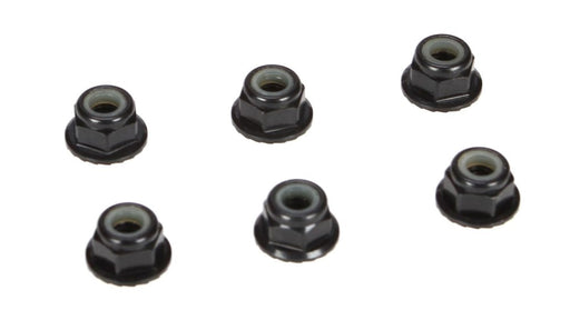 TLR LOSI TLR336000 4mm Aluminum Serrated Lock Nuts Black (6) - Hobby City NZ (8319273795821)