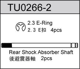 Team C TU0266-2 REAR SHOCK SHAFT  TS2TE - Hobby City NZ (8319287460077)