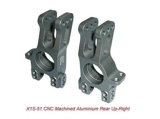 Hong Nor X1S-51 CNC Machined 7075-T6 Rear Upright /Hard-Coated (For X1CR and X1CRTK-777) (Included: 8x16mm Ballbearings x4 3x3mm set screw x4.) - Hobby City NZ (8319290999021)