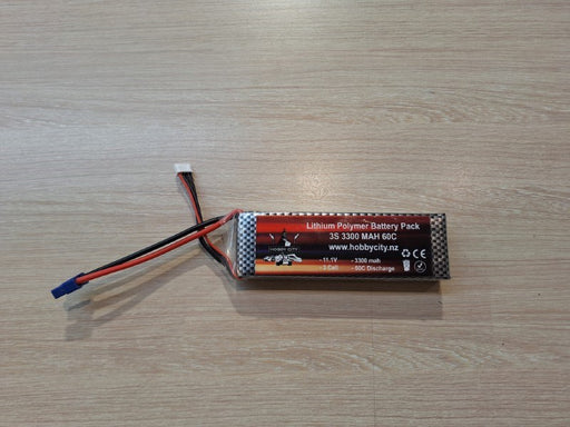 Hobby City 11.1V 3S 3300mah 60C Lipo Battery EC3 Plug (8150710092013)