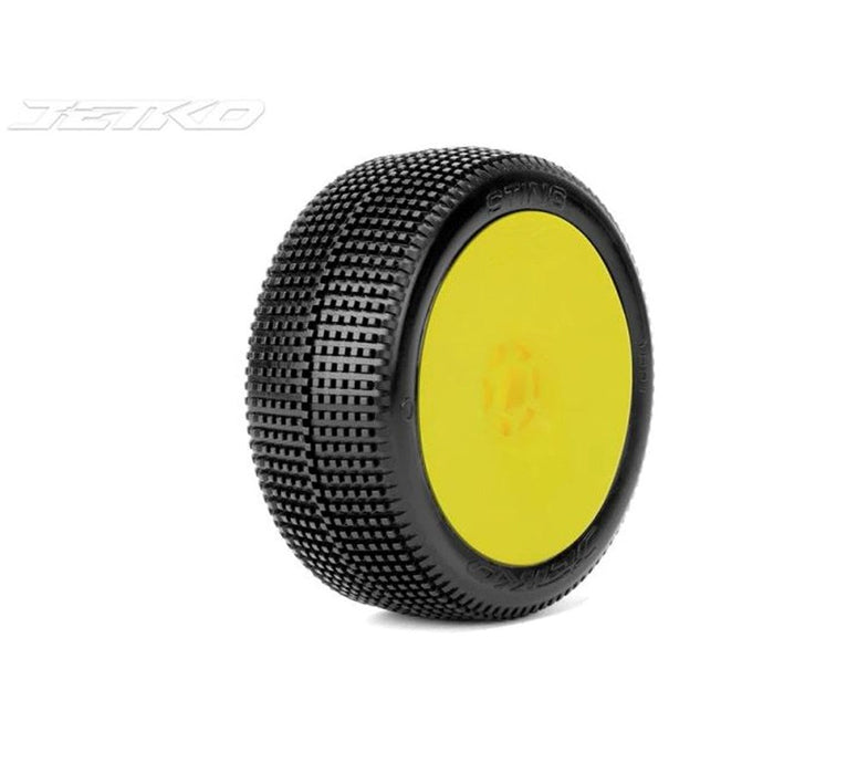 Jetko JKO1001DYSSG STING: 1/8Buggy/Dish/Yellow Rim/Super Soft/Glued (8347090223341)