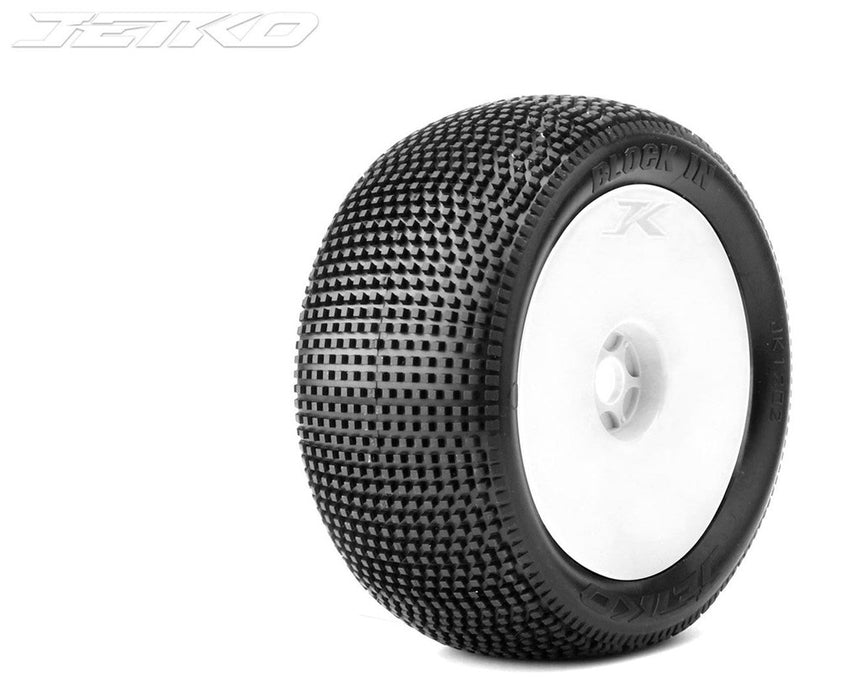 Jetko JKO1002DWUSG BLOCK IN: 1/8Buggy/Dish/White Rim/Ultra Soft/Glued (8347090387181)