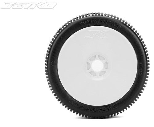 Jetko JKO1003DWUSG MARCO: 1/8 Buggy/Dish/White Rim/Ultra Soft/Glued Pair (8347090518253)