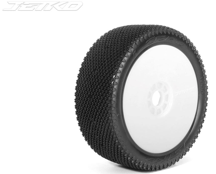 Jetko JKO1008DWUSG J-ZERO: 1/8 Buggy/Dish/White Rim/Ultra Soft/Glued Pair - Hobby City NZ (8347090878701)