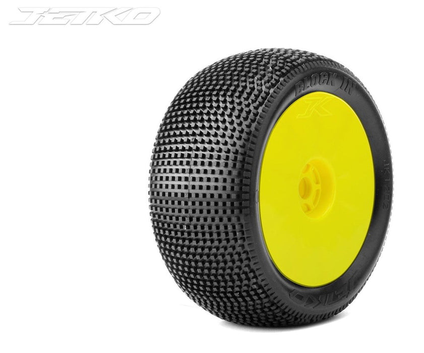 Jetko JKO1202DYSSG BLOCK IN: 1/8Truggy/Dish/Yellow Rim/Super Soft/Glued - Hobby City NZ