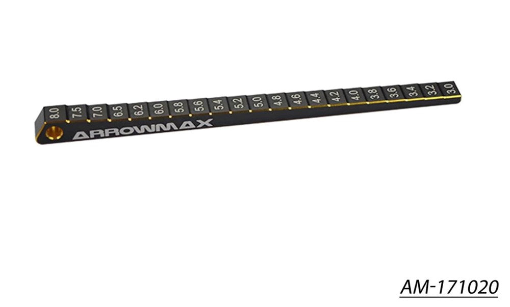 Arrowmax AM-171020 Ultra-Fine Chassis Ride Height Gauge 3-8MM Black Golden (8446602936557)