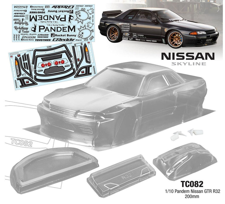 Team C TC082 TC082 1/10 Nissan R32 GTR 200mm Wide WB 258mm with R32 Pandem Decal Sheet - Hobby City NZ (8446604214509)