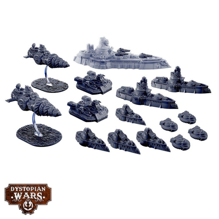 Warcradle DWA270000 Dystopian Wars: Commonwealth Starter Set -  Faction Battlefleet (8857504284909)