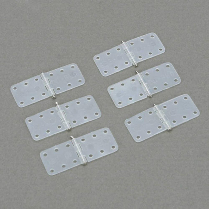 Dubro 118 Small Nylon Hinges w/Locked Pins (6/pkg) (8225535820013)