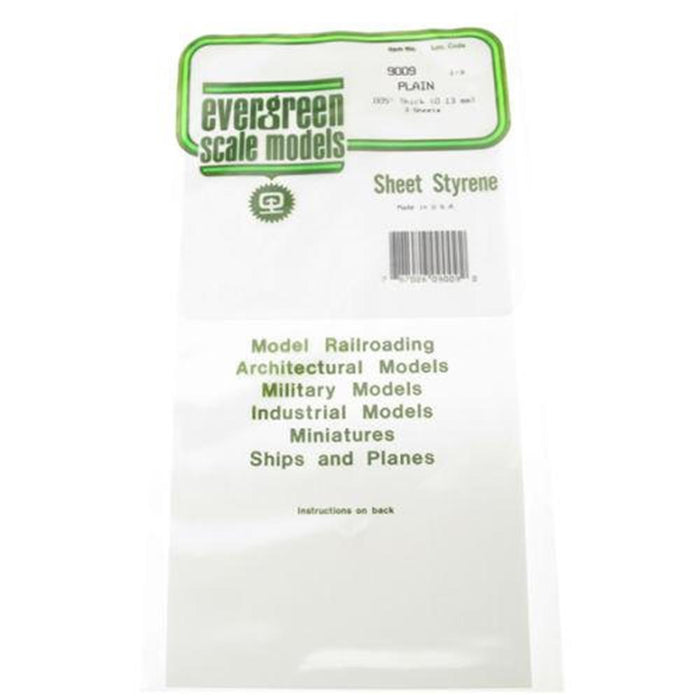 Evergreen 9009 Styrene White Sheet (0.005 X 6 X 12") - 3 pieces - Hobby City NZ (10908979271)