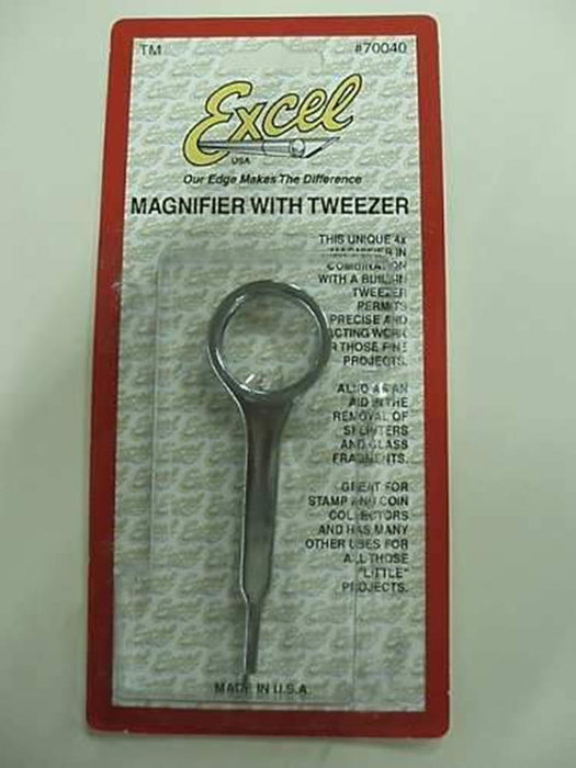 Excel Tools 70040 4 1/2'' Magnifier w/ Tweezers (10909032327)