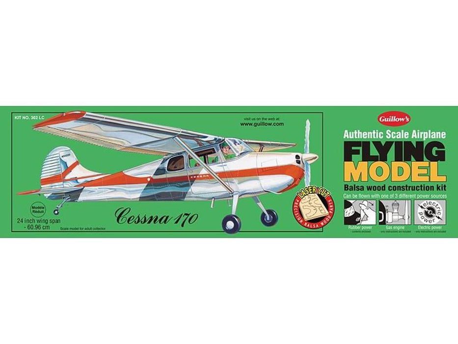 Guillows #302LC 1/18 Cessna 170 - Balsa Flying Kit - Hobby City NZ (8324595974381)