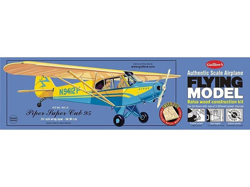 Guillows #303LC 1/18 Piper Super Cub 95 - Balsa Flying Kit - Hobby City NZ (8324596007149)