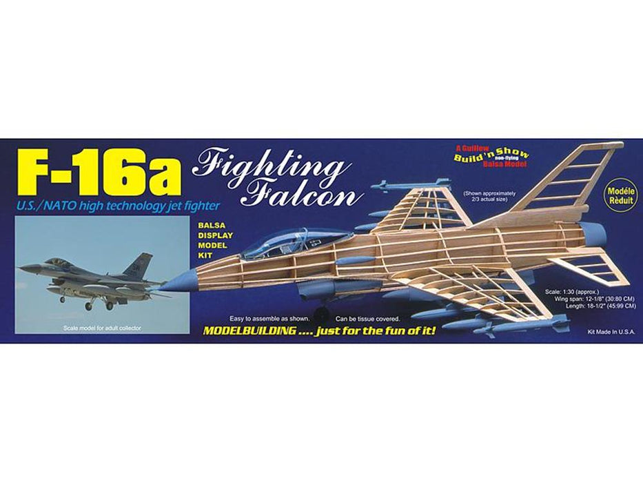 Guillows #1403 1/30 F-16A Fighting Falcon - Balsa Display Kit - Hobby City NZ (8324596531437)