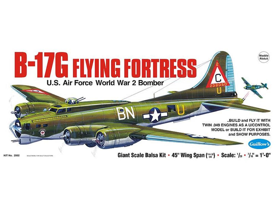 Guillows #2002 1/28 B-17G Flying Fortress - Balsa Flying Kit - Hobby City NZ (7654601851117)