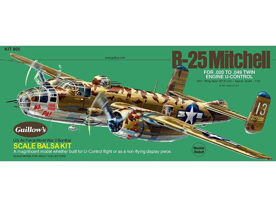 Guillows #805 1/32 B-25 Mitchell - Balsa Flying Kit (7854882095341)