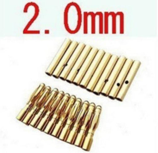 Hyperion HP-CONN-20L-10MF 2.0mm Long Gold Connectors (10 Male + 10 Female) - Hobby City NZ