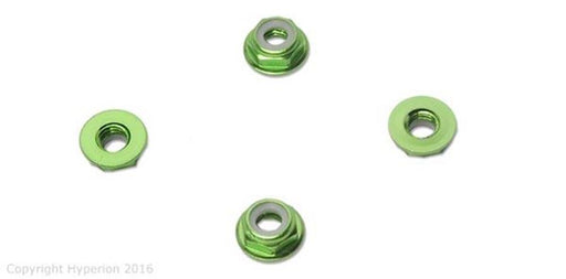 xHyperion HP-NUTLPGR6 6MM FLANGE LOCK NUT SET GREEN (LOW PROFILE) (7537627693293)