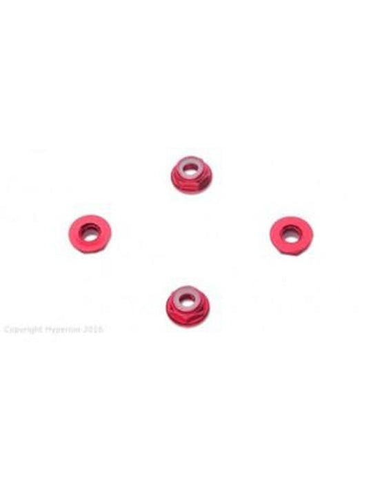 xHyperion HP-NUTLPRD6 6MM FLANGE LOCK NUT SET RED (LOW PROFILE) (7537628414189)