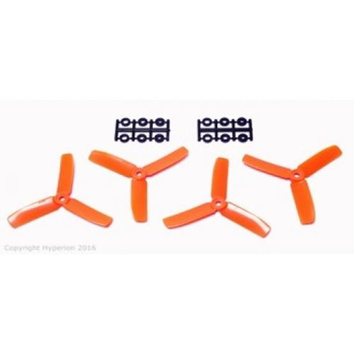 xHyperion HP-P04040OTRISET2 4X4 BULLNOSE STYLE THREE BLADE PROP ORANGE (CW & CCW (7537631002861)