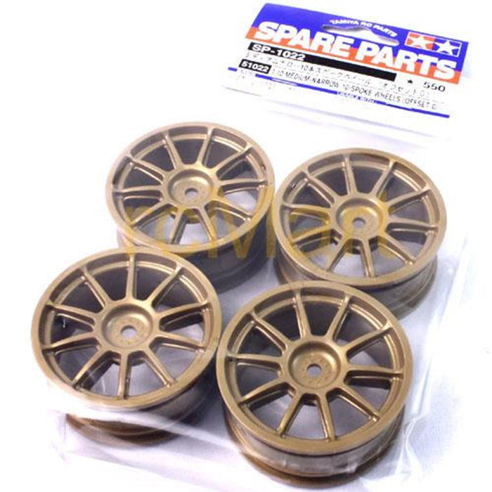 Tamiya 53956 10 SPOKE WHEEL WITH  TYRE(2) 24mm/ 0 (8143286436077)