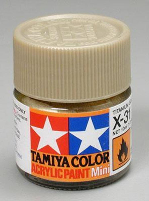 Tamiya 81531 X-31 Gloss Titanium Gold Acrylic Mini Pottle 10ml