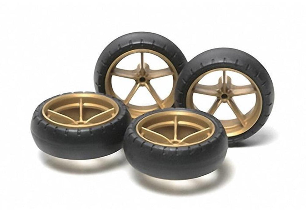 Tamiya 15368 Mini 4WD Lrg Dia. LW Wheels w/Arched Tires (8144079388909)