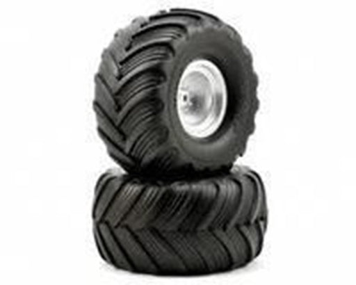 Traxxas 3663 - Satin Chrome Wheels Terra Groove Dual Profile Tires (2) - Hobby City NZ