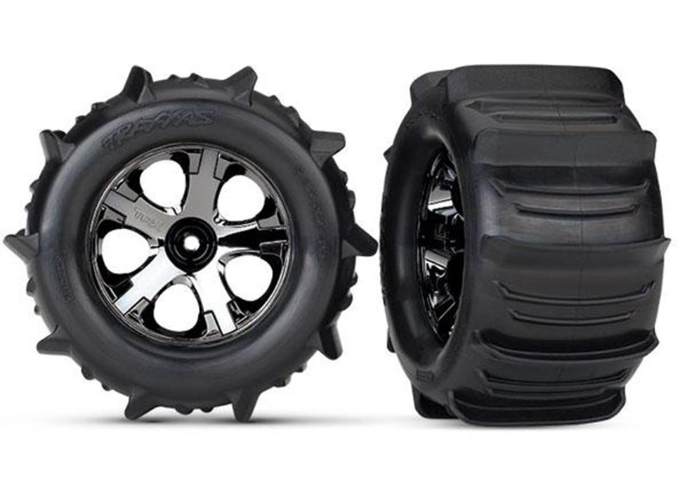 Traxxas 4175 - Tires & Wheels Assembled Glued (2.8") (All-Star Black Chrome) (7622648168685)