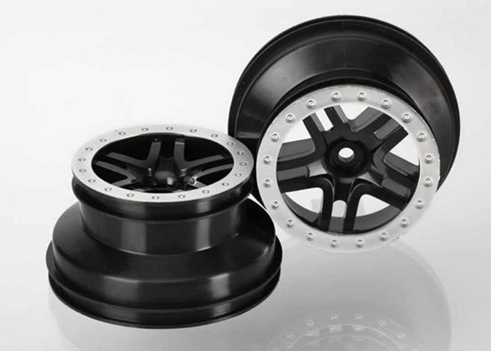 Traxxas 5884 - Wheels Sct Split-Spoke Black Satin Chrome Beadlock Style Dual Profile (2) (8338403164397)