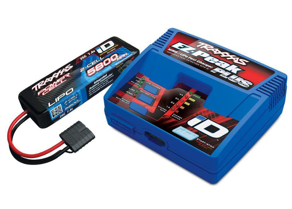 Traxxas 2992 - 2s Battery/Charger Completer Pack (Includes #2970 Id Charger (1) #2843X 5800Mah 7.4V 2-Cell 25C Lipo Battery (1))