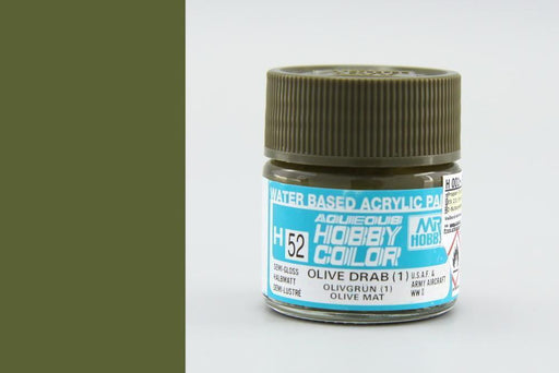 Gunze H052 Mr. Hobby Aqueous Semi-Gloss Olive Drab (1) (7637264793837)