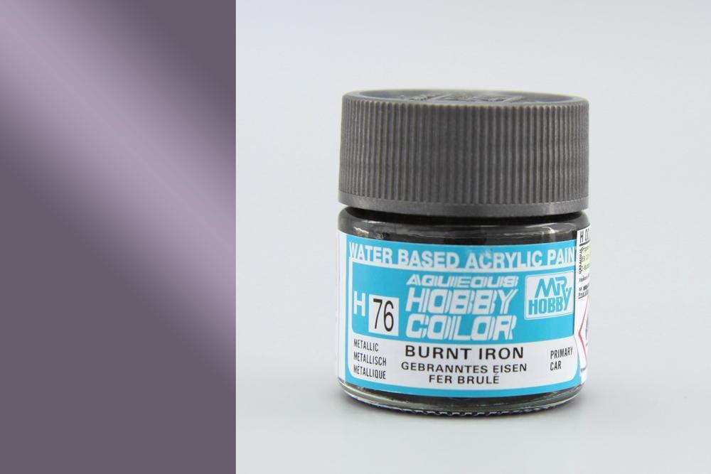Gunze H076 Mr. Hobby Aqueous Metallic/Flat Burnt Iron (8177830265069)
