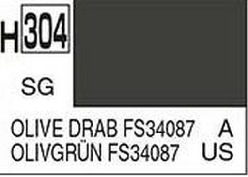 Gunze H304 Mr. Hobby Aqueous Semi-Gloss Olive Drab FS (7603043401965)