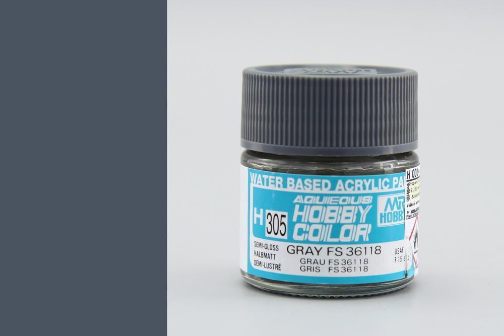 Gunze H305 Mr. Hobby Aqueous Semi-Gloss Grey FS 36118 (8177830297837)