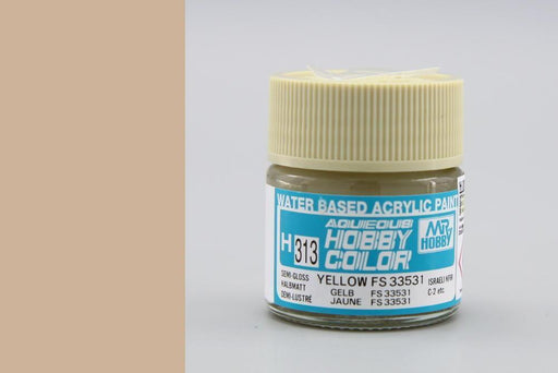 Gunze H313 Mr. Hobby Aqueous Semi-Gloss Yellow FS33531 - Hobby City NZ