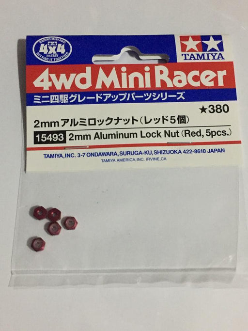 Tamiya 15493 2mm Alu. Lock Nut Red*5 (7584410403053)