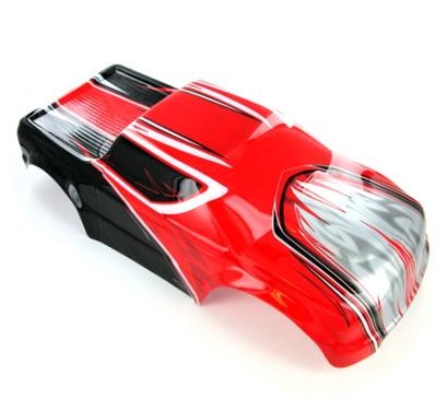 Redcat Racing R1101 Red Black and Silver Monster Truck Body with all Volcano sticker sheets (6661679874097)