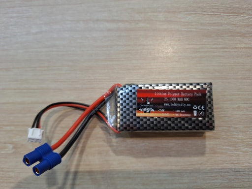 Hobby City 7.4V 2S 1300mah 60C Lipo Battery EC3 Plug (8150708814061)