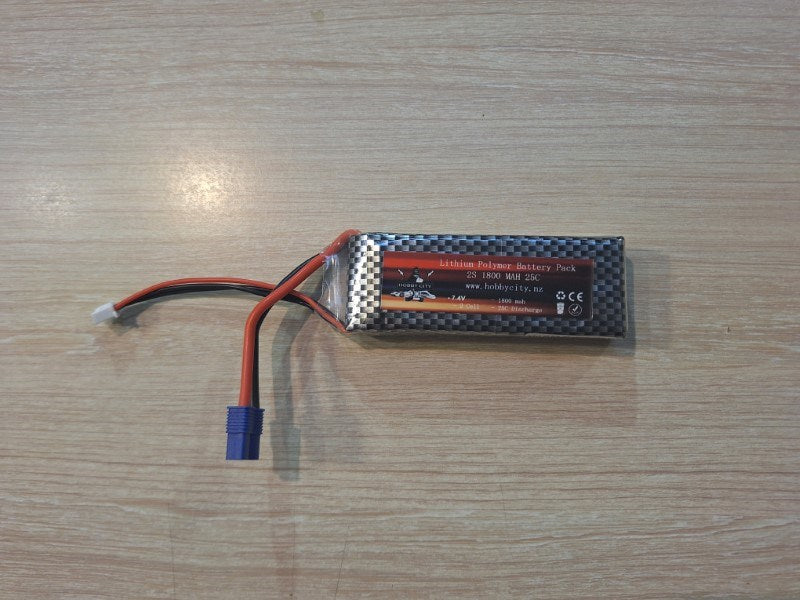 Helios 7.4V 2S 1800mah 25C Lipo Battery EC3 Plug