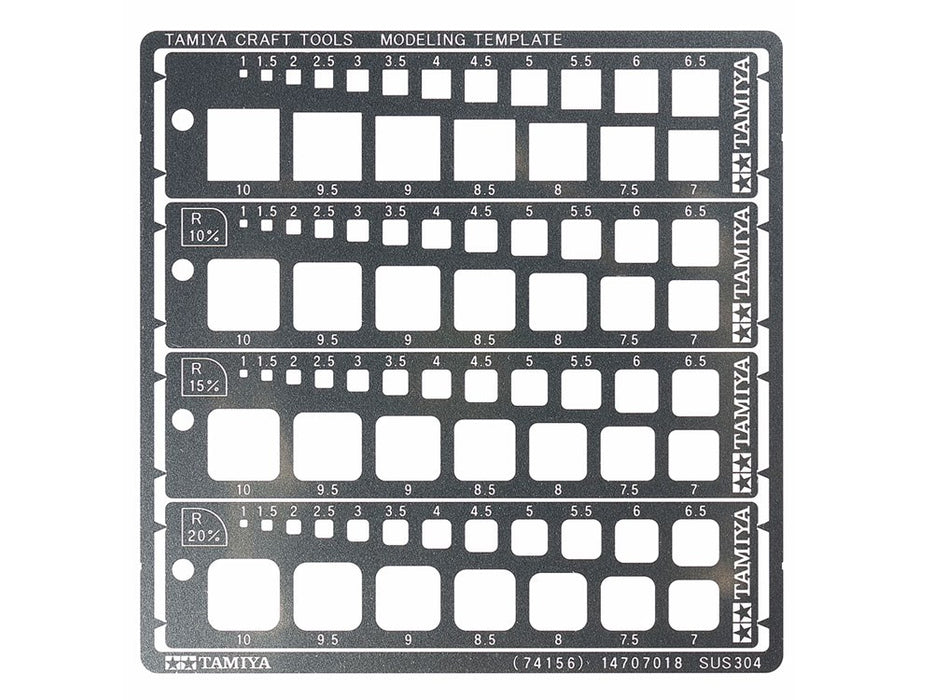 Tamiya 74156 Modeling Template (Square 1-10mm) (7546104053997)