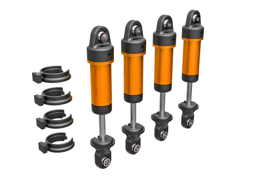 Traxxas 9764-ORNG Shocks GTM 6061-T6 aluminum (orange-anodized) (4) (8120434065645)