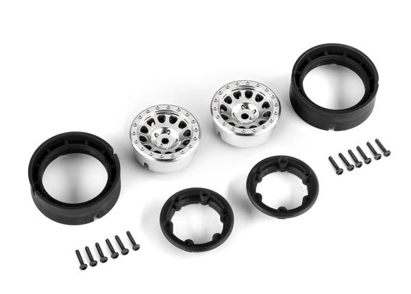 Traxxas 9781-SATIN Wheels 1.0' Method Race Wheels 105 Beadlock (satin chrome beadlock) (2)